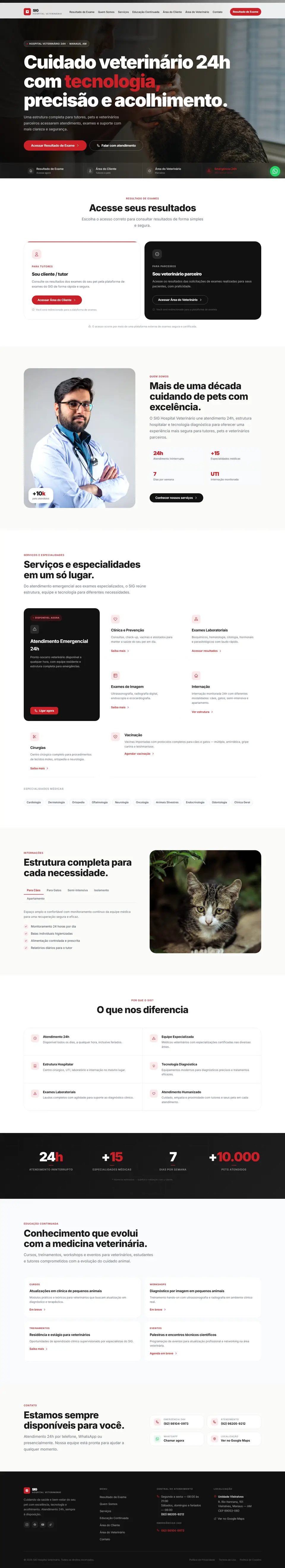SIG Hospital Veterinário — página completa